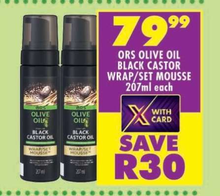 ORS OLIVE OIL BLACK CASTOR WRAP/SET MOUSSE 207ml each