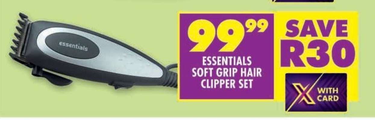 ESSENTIALS SOFT GRIP HAIR CLIPPER SET