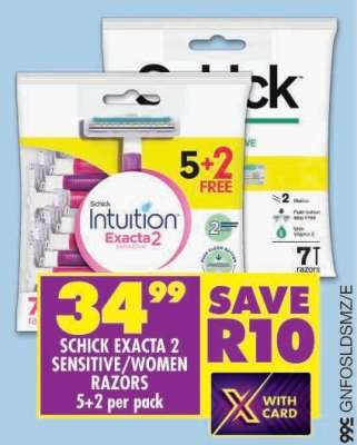 SCHICK EXACTA 2 SENSITIVE/WOMEN RAZORS