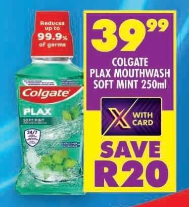 COLGATE PLAX MOUTHWASH SOFT MINT 250ml