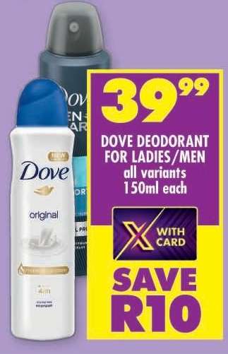 Dove Deodorant for Ladies/Men
