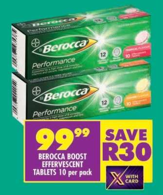 BEROCCA BOOST EFFERVESCENT TABLETS 10 per pack
