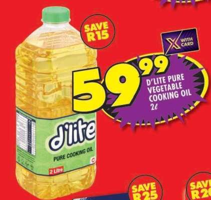 D'LITE PURE VEGETABLE COOKING OIL 2ℓ