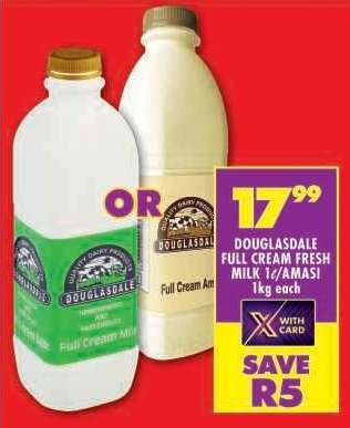 DOUGLASDALE FULL CREAM FRESH MILK 1ℓ/AMASI