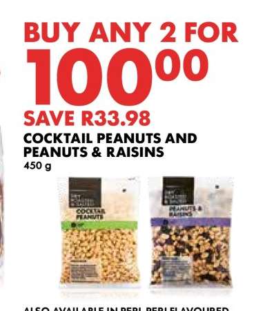 Cocktail Peanuts and Peanuts & Raisins