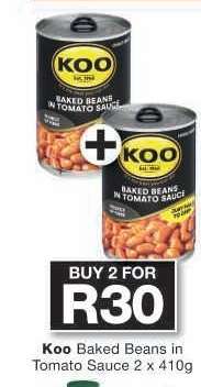 Koo Baked Beans in Tomato Sauce 2 x 410g