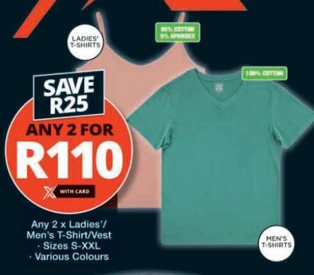 Ladies' and Men's T-Shirts/Vests