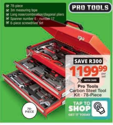 Pro Tools Carbon Steel Tool Kit - 78-Piece