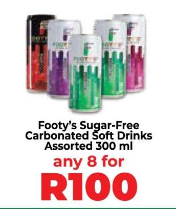 Footy's Sugar-Free Carbonated Soft Drinks Assorted 300 ml