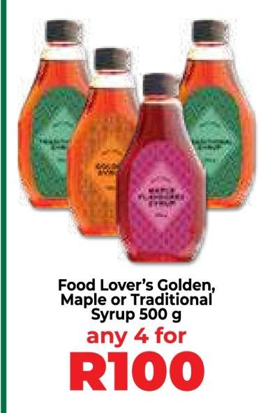 Food Lover’s Golden, Maple or Traditional Syrup 500 g