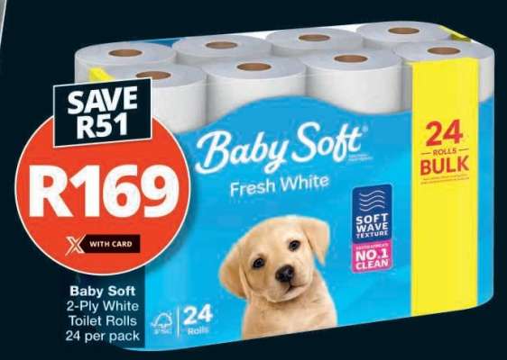 Baby Soft Fresh White Toilet Rolls
