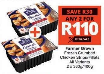 Farmer Brown Frozen Crumbed Chicken Strips/Fillets