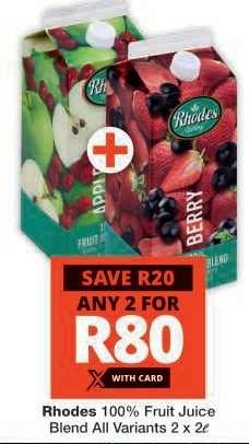 RHODES 100% FRUIT JUICE BLEND