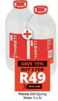 Thirsti Still Spring Water 2 x 5ℓ