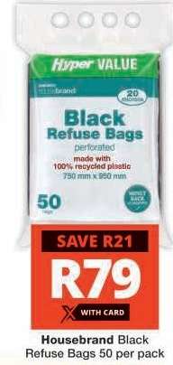 Housebrand Black Refuse Bags