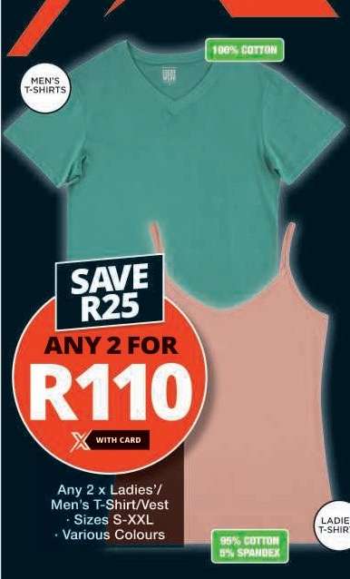 Men's and Ladies' T-Shirts/Vests