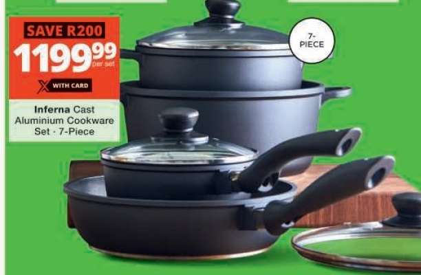 Inferna Cast Aluminum Cookware Set - 7-Piece