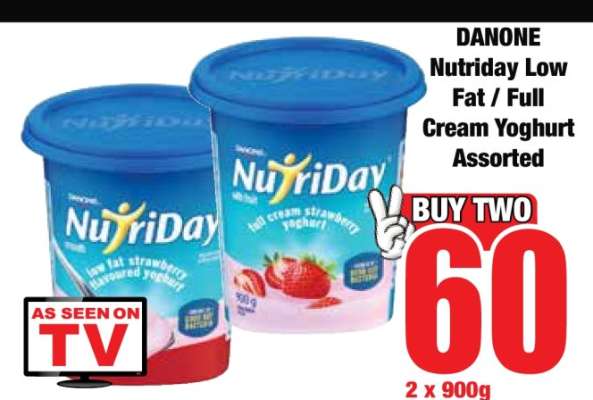 Danone Nutriday Low Fat / Full Cream Yoghurt Assorted