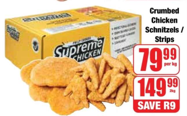 Crumbed Chicken Schnitzels / Strips