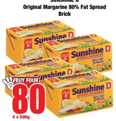 SUNSHINE D Original Margarine 80% Fat Spread Brick