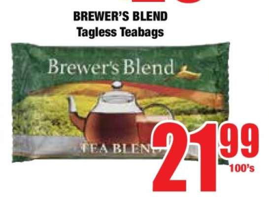 BREWER'S BLEND Tagless Teabags
