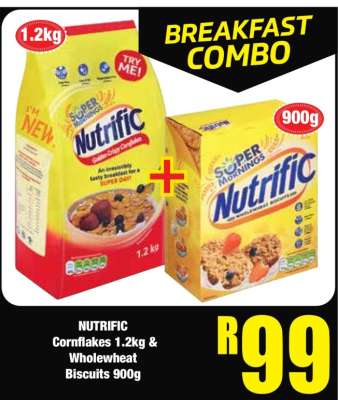 NUTRIFIC Cornflakes 1.2kg & Wholewheat Biscuits 900g