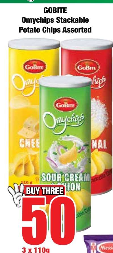 GOBITE Omychips Stackable Potato Chips Assorted