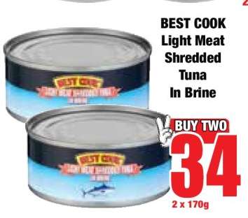 BEST COOK Light Meat Shredded Tuna In Brine
