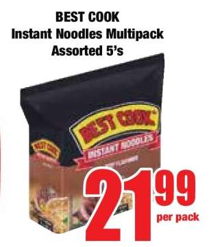 BEST COOK Instant Noodles Multipack Assorted 5's