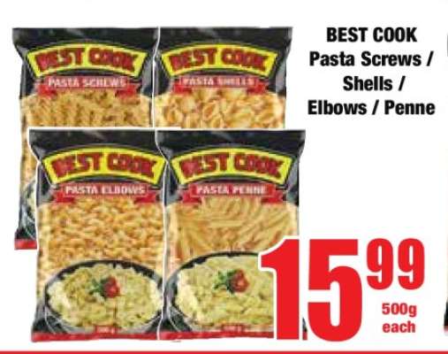 BEST COOK Pasta Screws / Shells / Elbows / Penne
