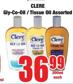 CLERE Gly-Co-Oil / Tissue Oil Assorted