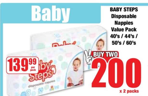 BABY STEPS Disposable Nappies Value Pack