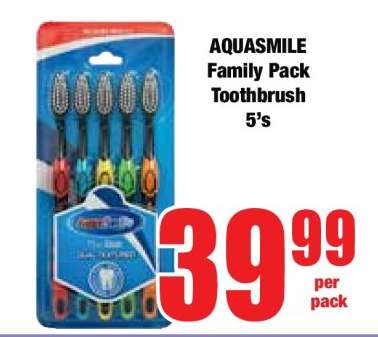 AQUASMILE Family Pack Toothbrush 5's