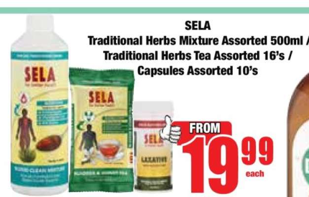 SELA Traditional Herbs Mixture Assorted 500ml / Traditional Herbs Tea Assorted 16's / Capsules Assorted 10's