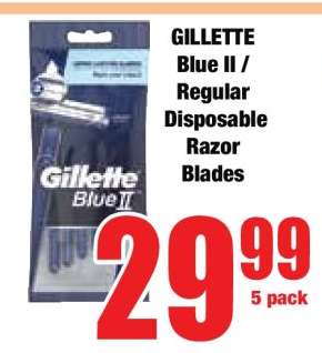 GILLETTE Blue II / Regular Disposable Razor Blades