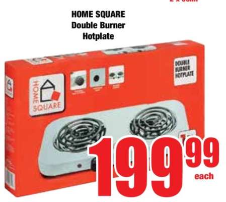 HOME SQUARE Double Burner Hotplate