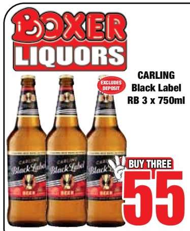 CARLING Black Label RB 3 x 750ml