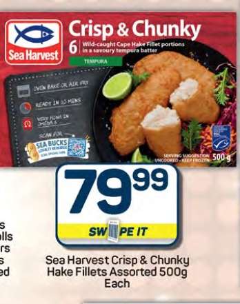 Sea Harvest Crisp & Chunky Hake Fillets Assorted 500g