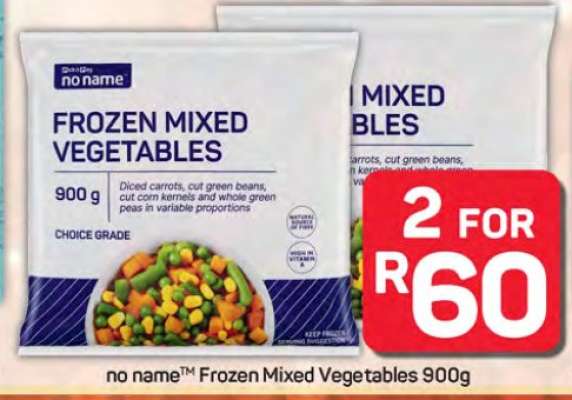 no name™ Frozen Mixed Vegetables 900g