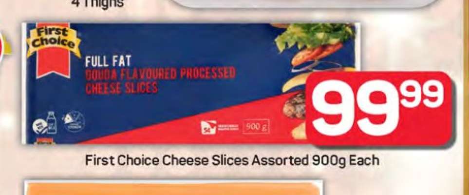 First Choice Cheese Slices Assorted 900g