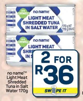 no name Light Meat Shredded Tuna in Salt Water 170g