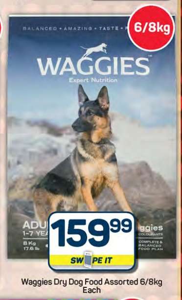 Waggies Dry Dog Food Assorted 6/8kg