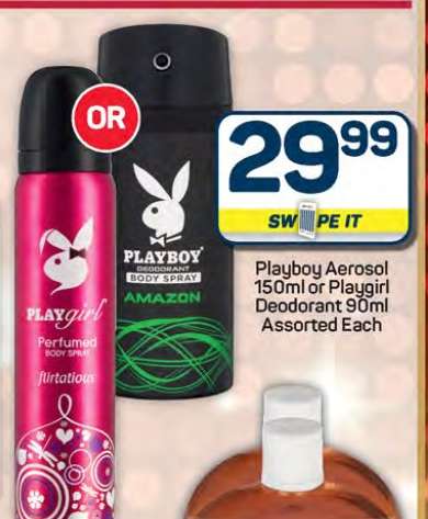 Playboy Aerosol 150ml or Playgirl Deodorant 90ml