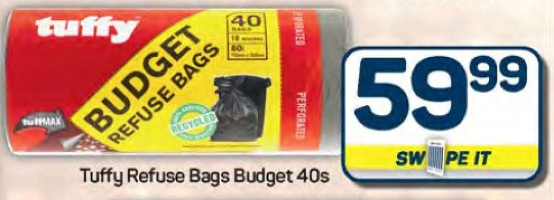 Tuffy Refuse Bags Budget 40s