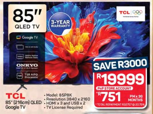 TCL 85'' QLED Google TV