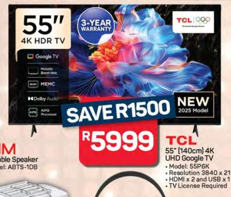TCL 55" 4K UHD Google TV