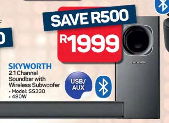 SKYWORTH 2.1 Channel Soundbar with Wireless Subwoofer