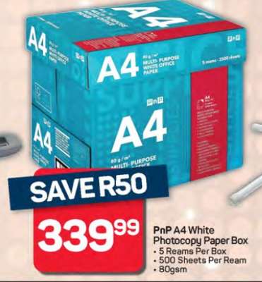 PnP A4 White Photocopy Paper Box