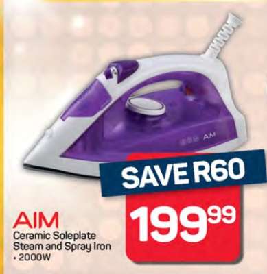 AIM Ceramic Soleplate Steam and Spray Iron