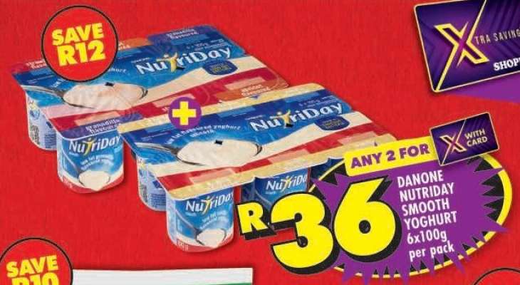 DANONE NUTRIDAY SMOOTH YOGHURT 6x100g per pack